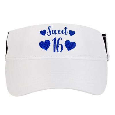  Blue Sparkle Sweet 16 Birthday  Adult Drive Performance Visor