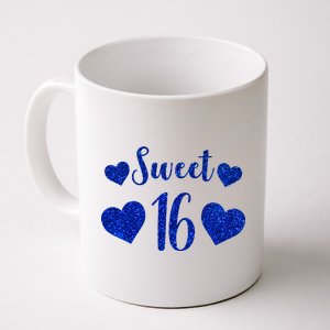  Blue Sparkle Sweet 16 Birthday  Coffee Mug