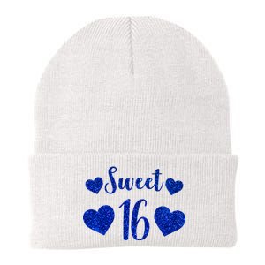  Blue Sparkle Sweet 16 Birthday  Knit Cap Winter Beanie