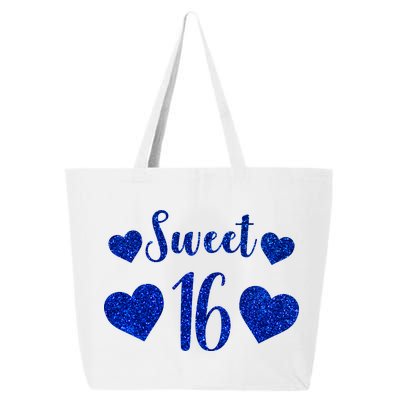  Blue Sparkle Sweet 16 Birthday  25L Jumbo Tote