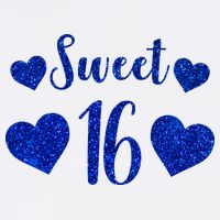  Blue Sparkle Sweet 16 Birthday  Baby Bodysuit
