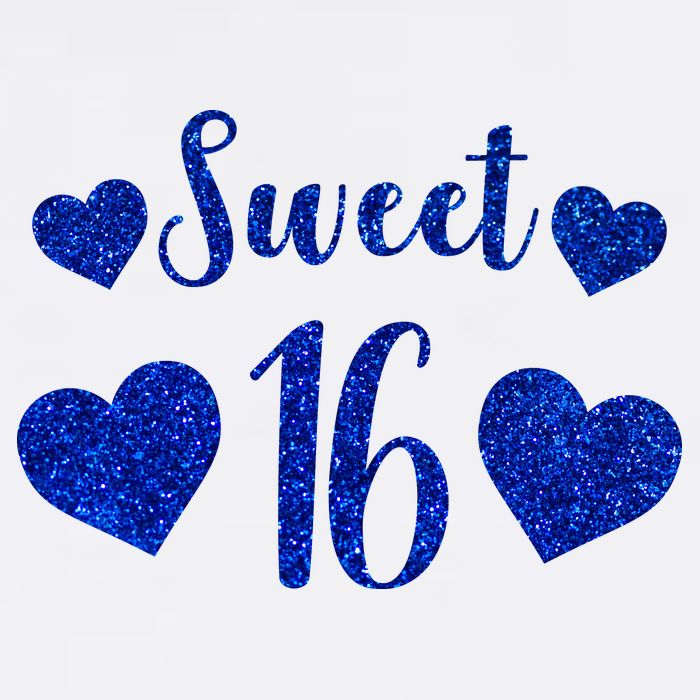  Blue Sparkle Sweet 16 Birthday  Baby Bodysuit