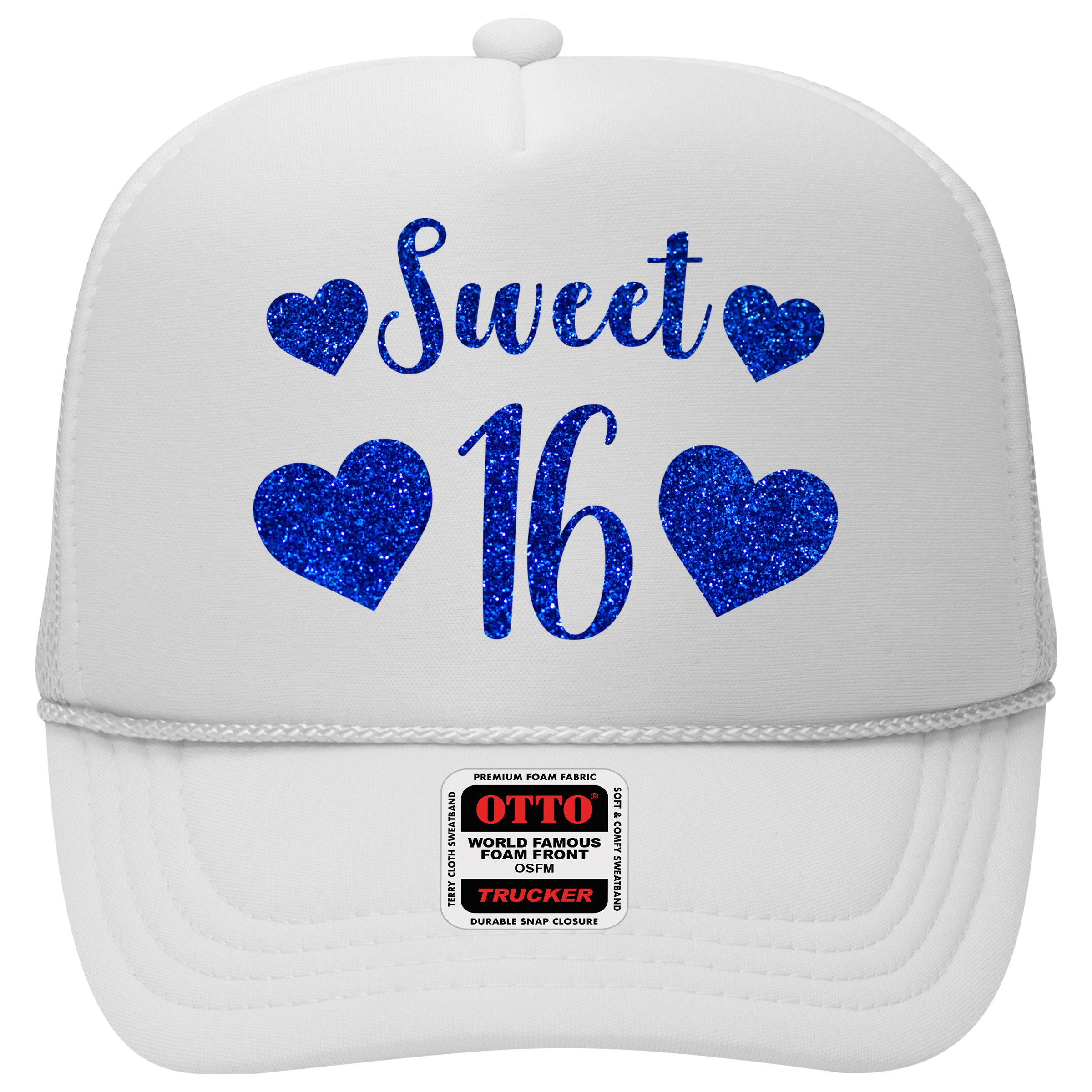  Blue Sparkle Sweet 16 Birthday  Hat