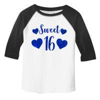  Blue Sparkle Sweet 16 Birthday  Toddler Fine Jersey T-Shirt