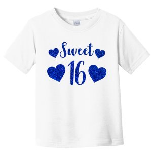  Blue Sparkle Sweet 16 Birthday  Toddler T-Shirt