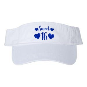  Blue Sparkle Sweet 16 Birthday  Valucap Bio-Washed Visor