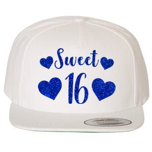  Blue Sparkle Sweet 16 Birthday  Wool Snapback Cap