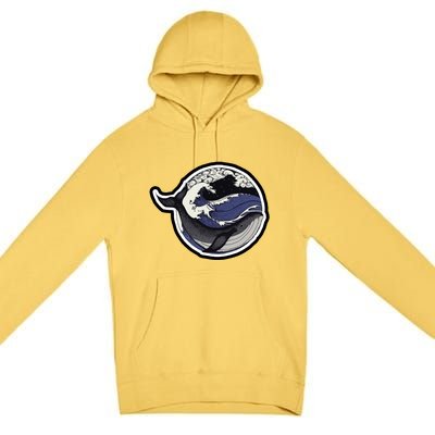 Blue Whale Great Wave Premium Pullover Hoodie