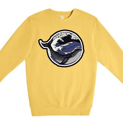 Blue Whale Great Wave Premium Crewneck Sweatshirt