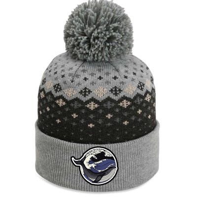 Blue Whale Great Wave The Baniff Cuffed Pom Beanie