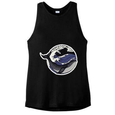 Blue Whale Great Wave Ladies PosiCharge Tri-Blend Wicking Tank