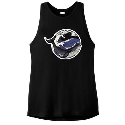 Blue Whale Great Wave Ladies PosiCharge Tri-Blend Wicking Tank