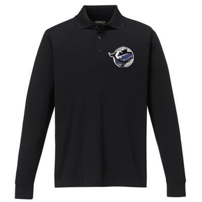 Blue Whale Great Wave Performance Long Sleeve Polo