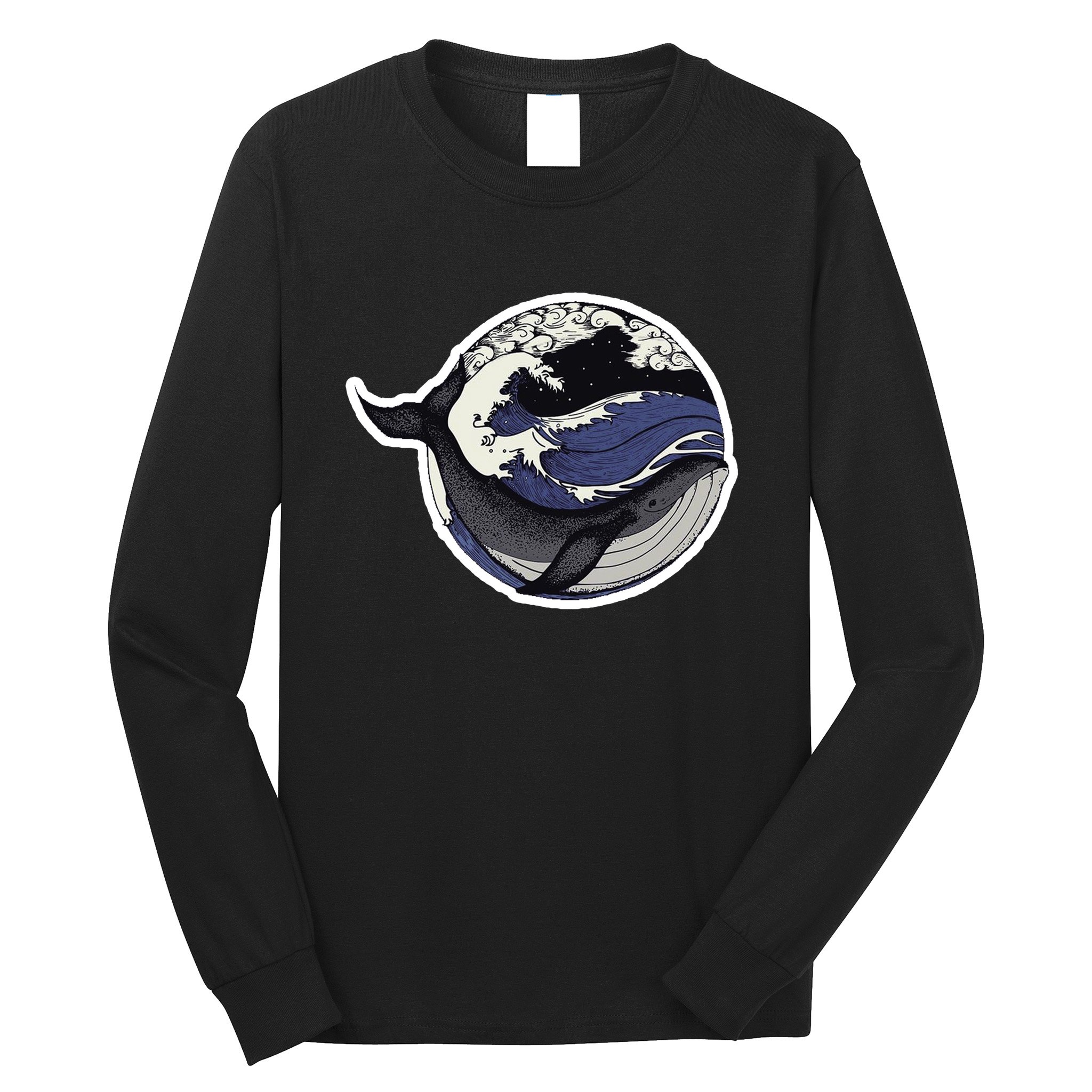 Blue Whale Great Wave Long Sleeve Shirt