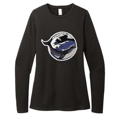 Blue Whale Great Wave Womens CVC Long Sleeve Shirt