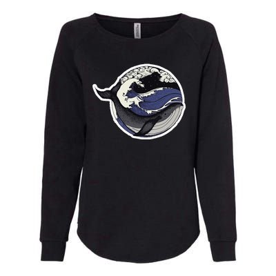 Blue Whale Great Wave Womens California Wash Sweatshirt