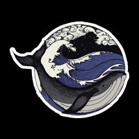 Blue Whale Great Wave Baby Bodysuit