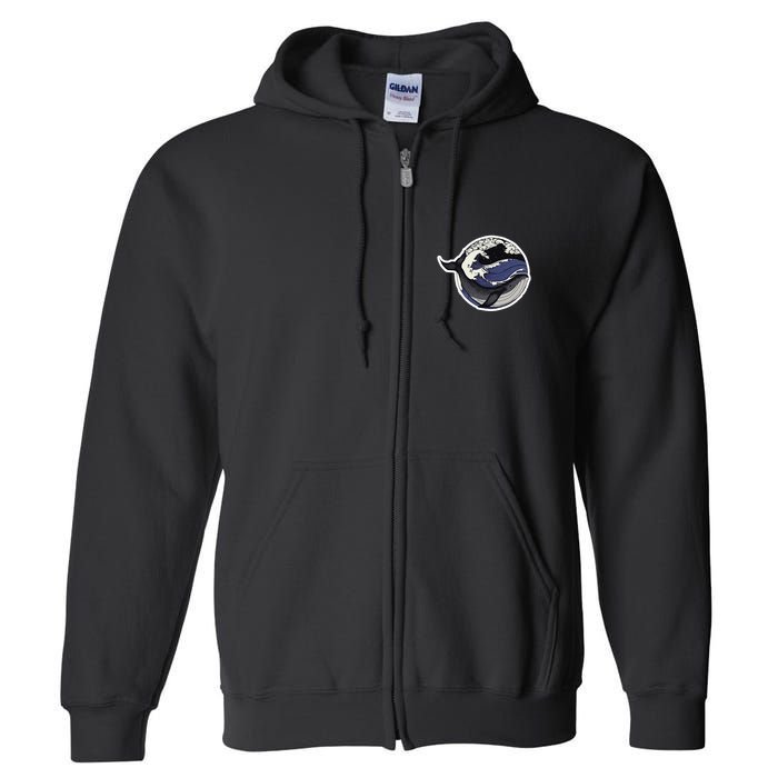 Blue Whale Great Wave Full Zip Hoodie