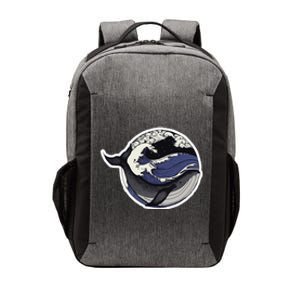 Blue Whale Great Wave Vector Backpack