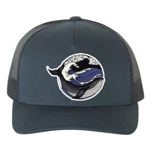 Blue Whale Great Wave Yupoong Adult 5-Panel Trucker Hat