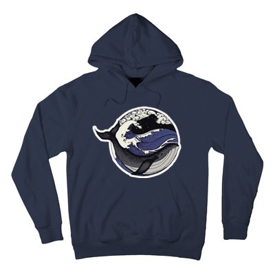 Blue Whale Great Wave Hoodie