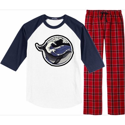 Blue Whale Great Wave Raglan Sleeve Pajama Set