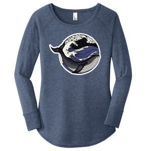 Blue Whale Great Wave Women's Perfect Tri Tunic Long Sleeve Shirt