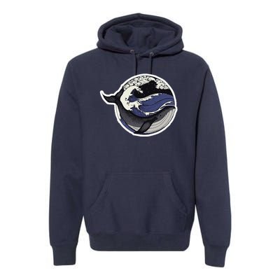 Blue Whale Great Wave Premium Hoodie