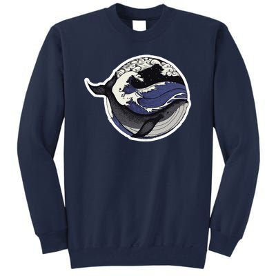 Blue Whale Great Wave Tall Sweatshirt