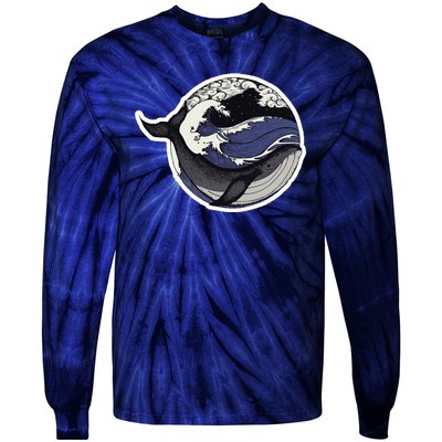 Blue Whale Great Wave Tie-Dye Long Sleeve Shirt