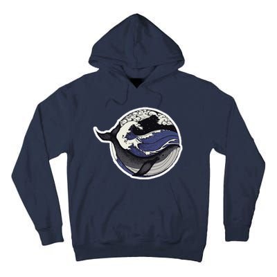 Blue Whale Great Wave Tall Hoodie