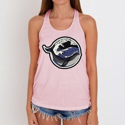 Blue Whale Great Wave Women's Knotted Racerback Tank