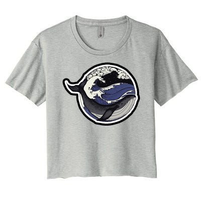 Blue Whale Great Wave Women's Crop Top Tee