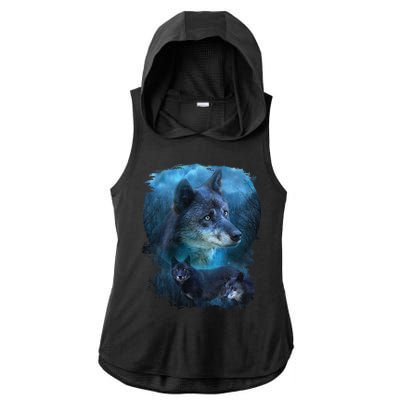 Blue Wolf Ladies PosiCharge Tri-Blend Wicking Draft Hoodie Tank