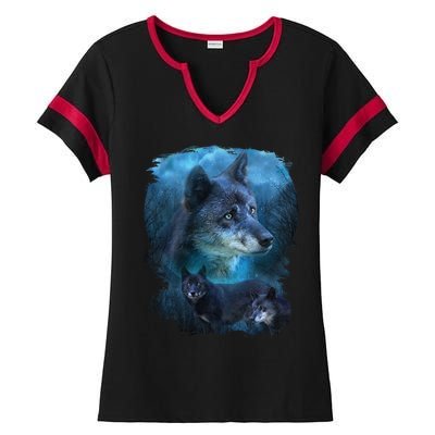 Blue Wolf Ladies Halftime Notch Neck Tee