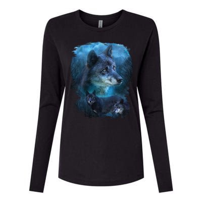 Blue Wolf Womens Cotton Relaxed Long Sleeve T-Shirt