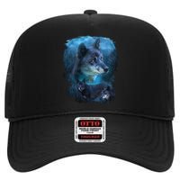 Blue Wolf High Crown Mesh Back Trucker Hat