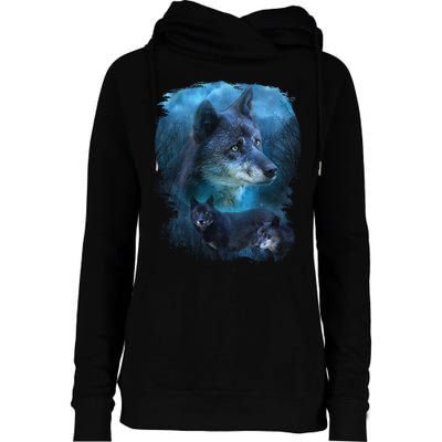 Blue Wolf Womens Funnel Neck Pullover Hood