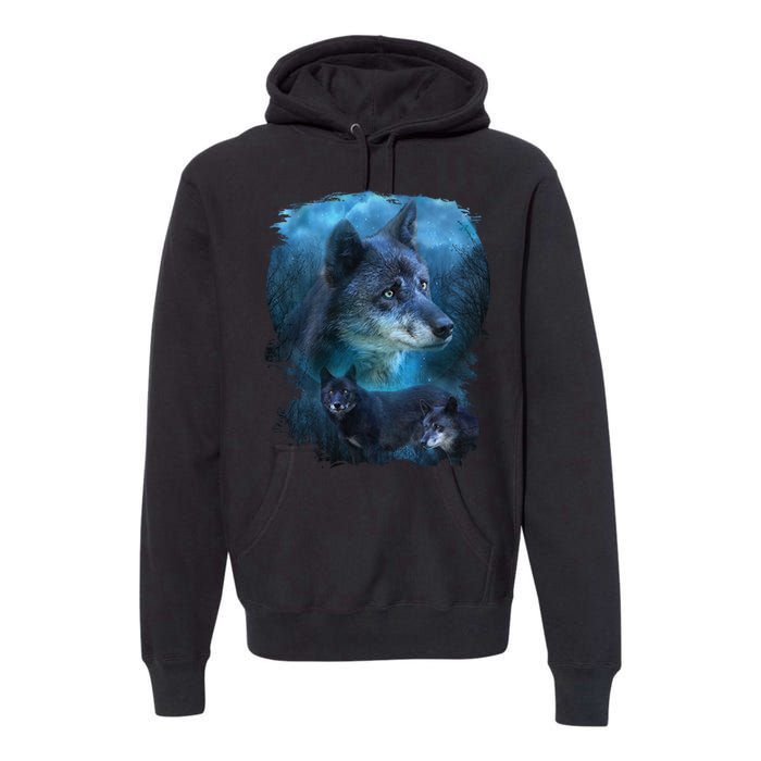 Blue Wolf Premium Hoodie