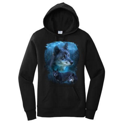 Blue Wolf Women's Pullover Hoodie