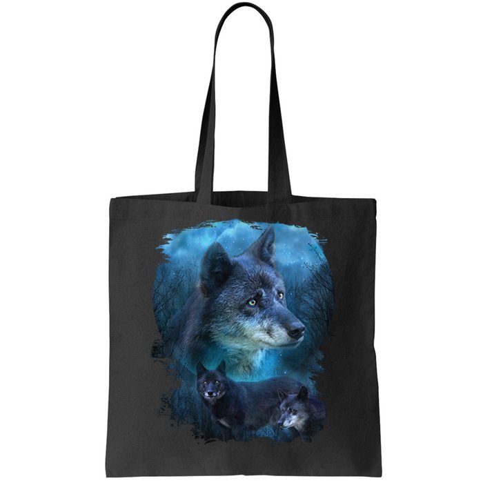 Blue Wolf Tote Bag