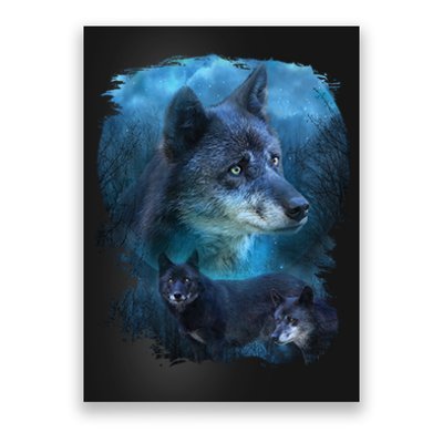 Blue Wolf Poster