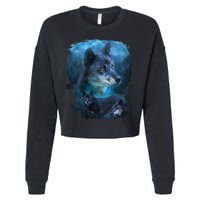 Blue Wolf Cropped Pullover Crew