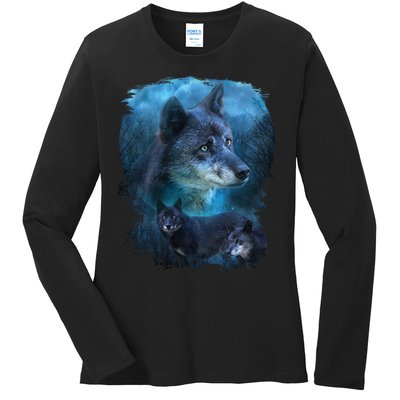 Blue Wolf Ladies Long Sleeve Shirt