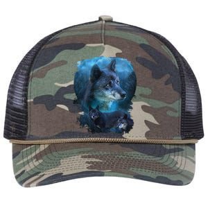 Blue Wolf Retro Rope Trucker Hat Cap