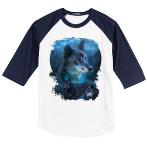 Blue Wolf Baseball Sleeve Shirt