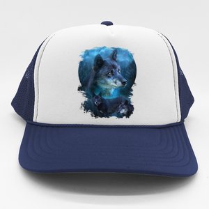 Blue Wolf Trucker Hat