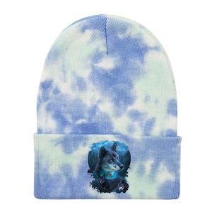 Blue Wolf Tie Dye 12in Knit Beanie