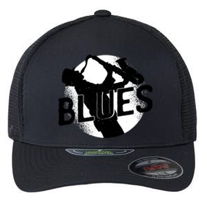 Blues Music Saxophone Flexfit Unipanel Trucker Cap