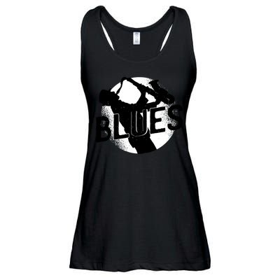 Blues Music Saxophone Ladies Essential Flowy Tank